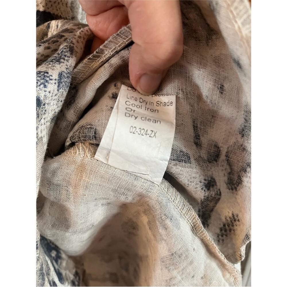 🇮🇹XL Lungo L’arno Women’s 100% Linen Dress Snake Print Pockets Cap Sleeve Italy - Picture 7 of 7